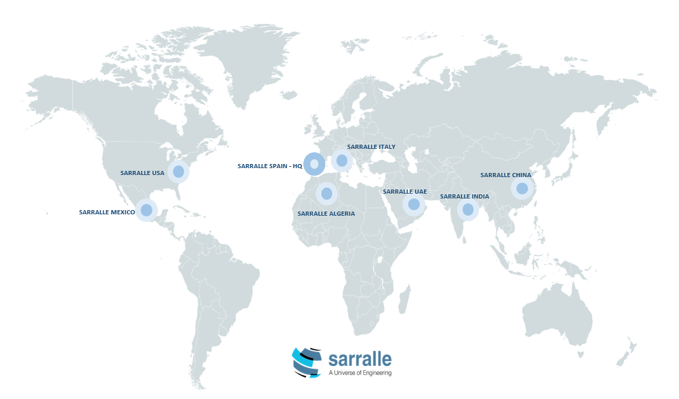 Sarralle world offices location map